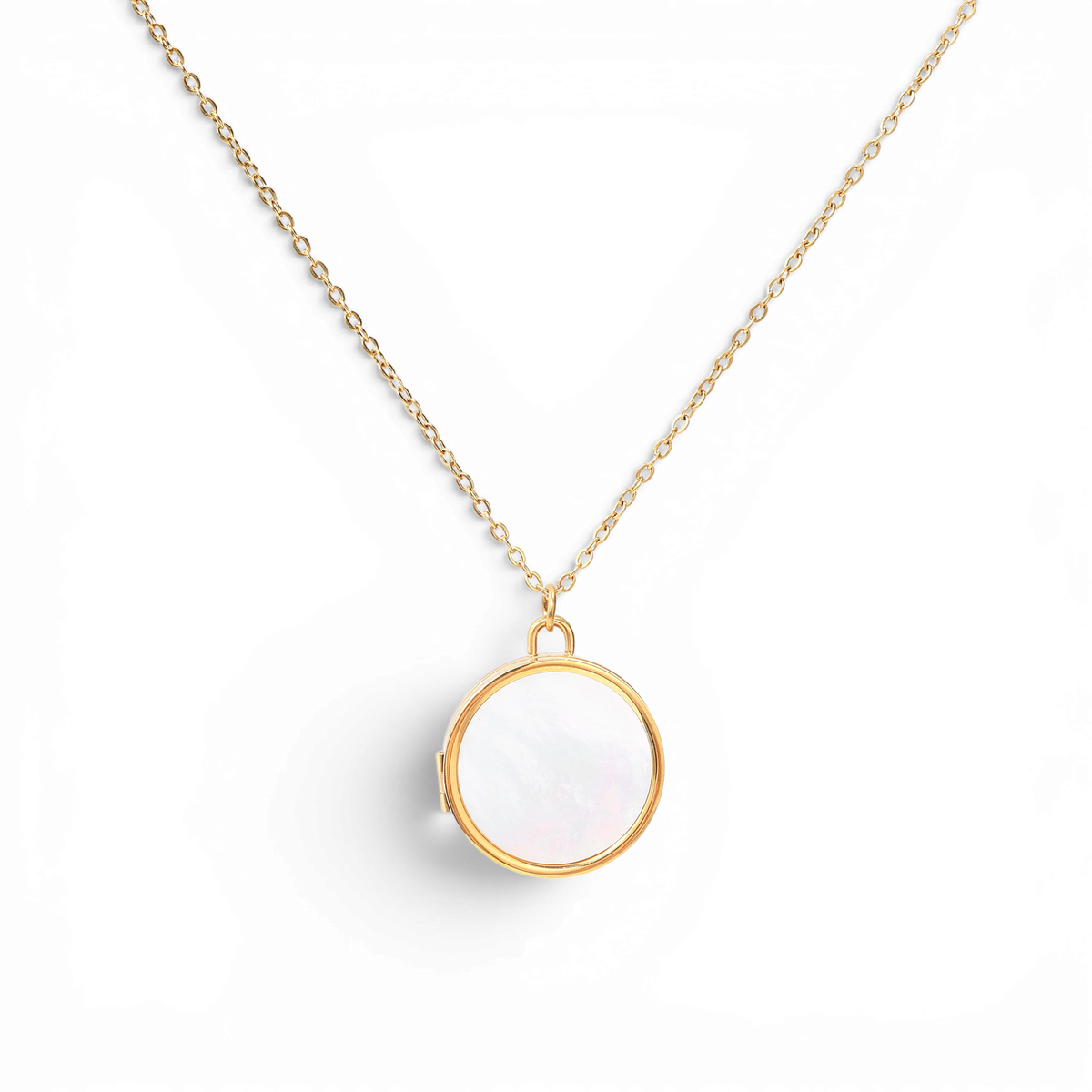 Mother of Pearl Locket Necklace — Vanny Jewels