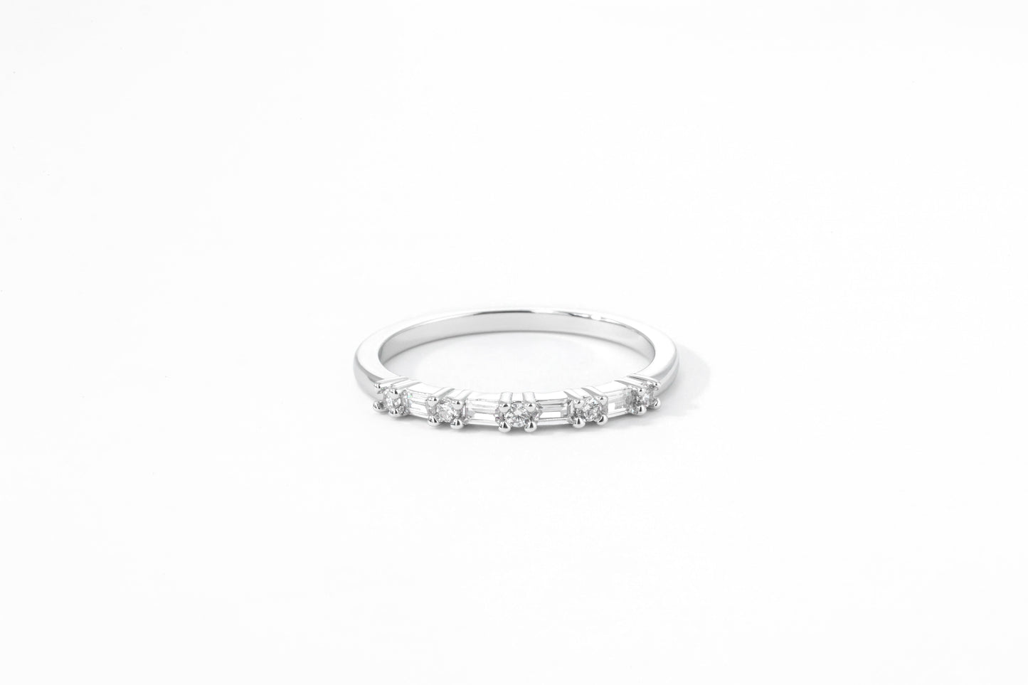 Multi Gem Baguette Stacking Ring in 925 sterling silver