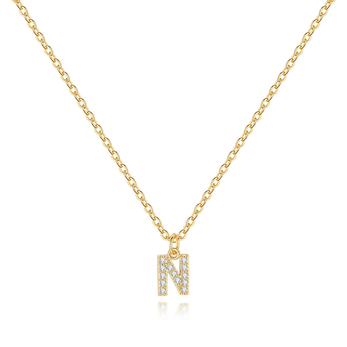 Pavé Uppercase Initial Necklace