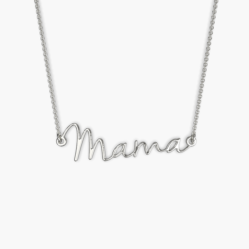 Mama Script Necklace in 925 sterling silver
