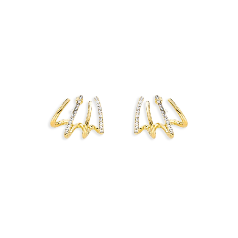 Claw Stud Wrap Earrings in gold tone