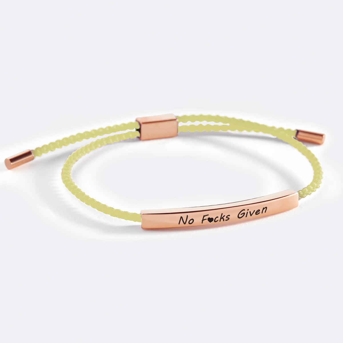 No F♥cks Given Inspire Bracelet in rose gold tone