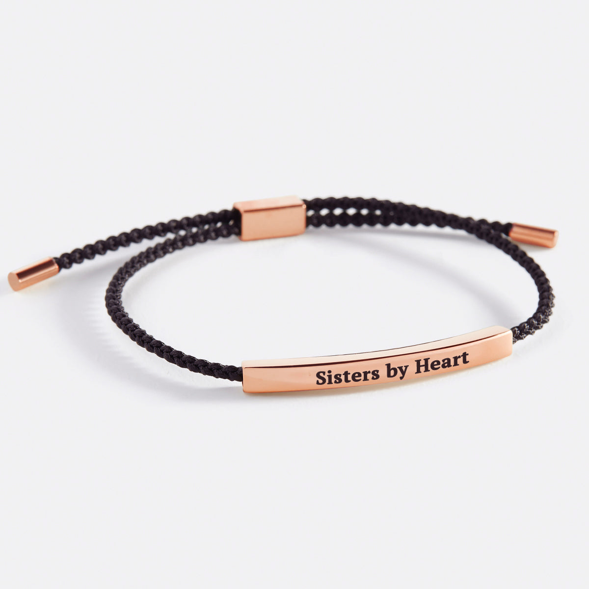 Not Sisters By Blood But Sisters By Heart Inspire Bracelet in rose gold tone