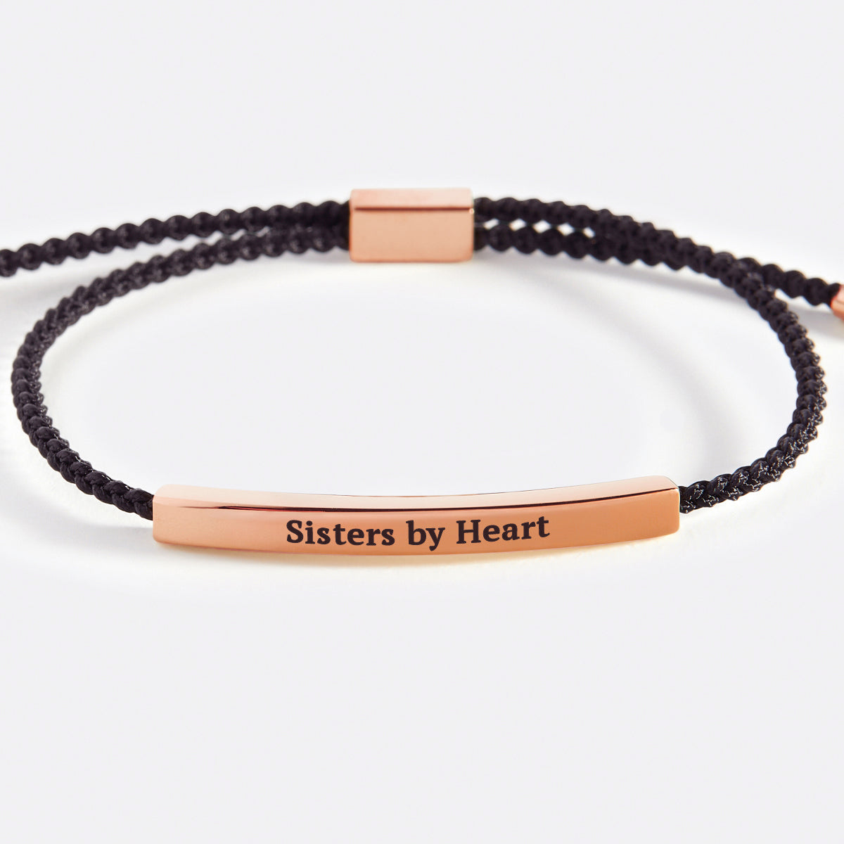 Not Sisters By Blood But Sisters By Heart Inspire Bracelet in rose gold tone