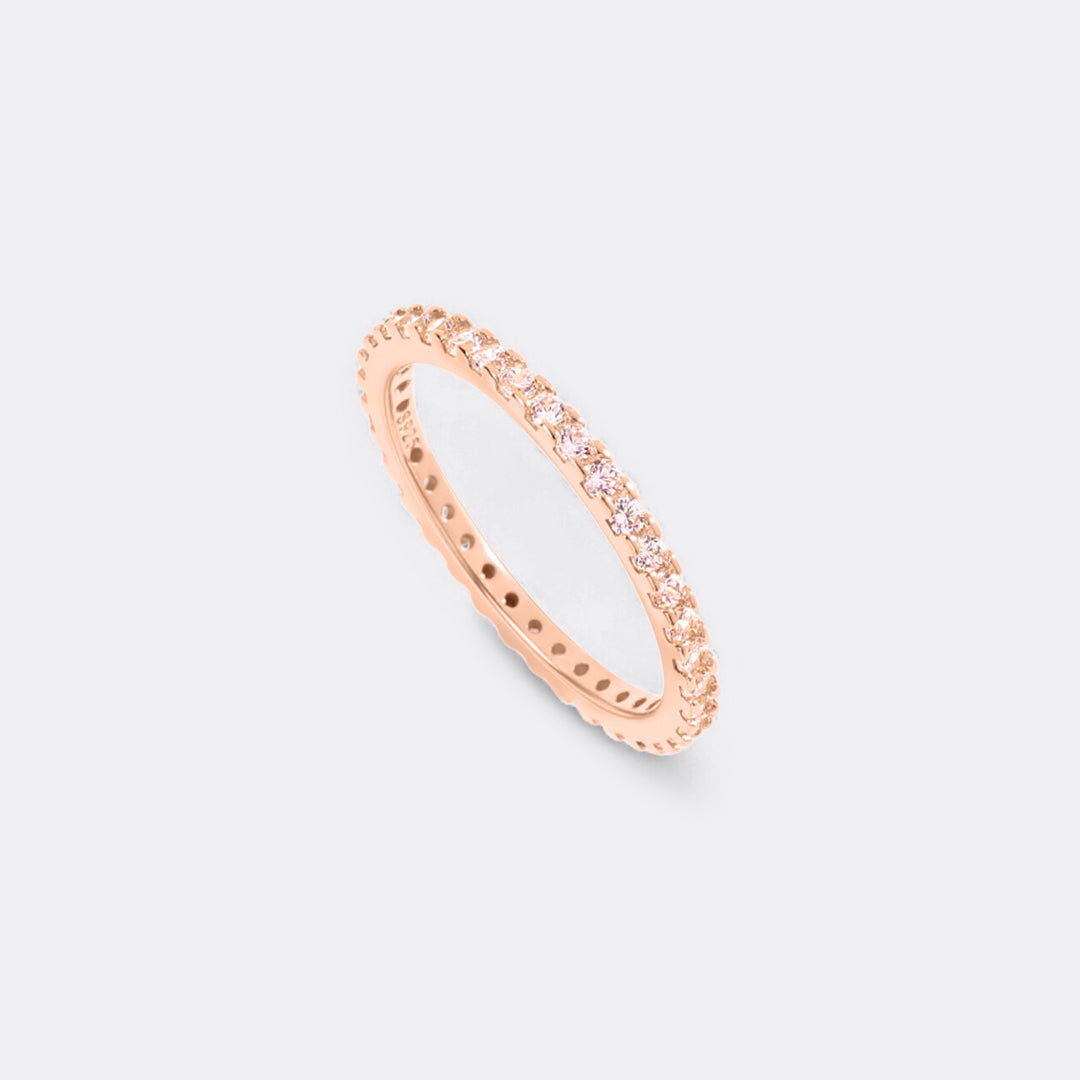 October Birthstone Eternity Stacking Ring in rose gold tone