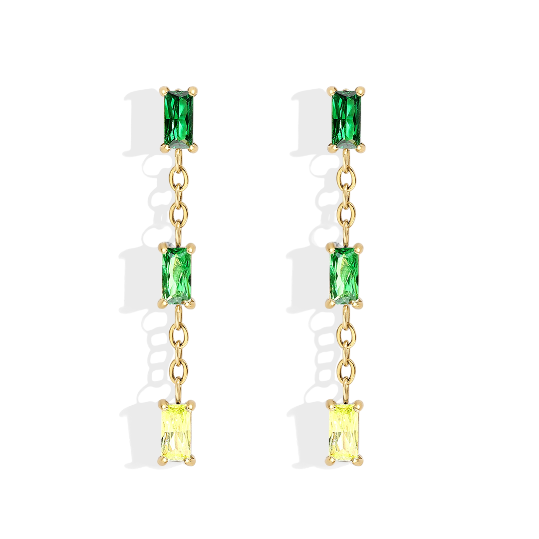 Ombre Baguette Dangle Earrings — Vanny Jewels