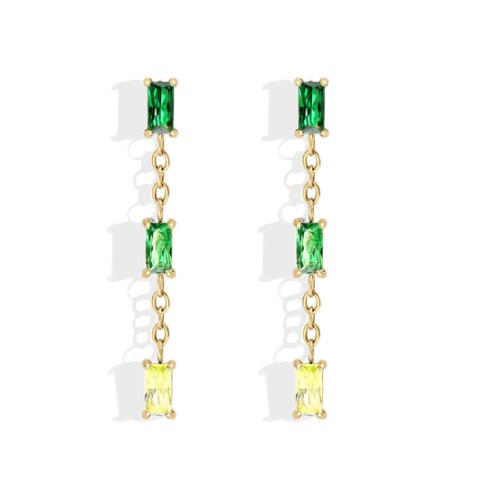 Ombre Baguette Dangle Earrings — Vanny Jewels