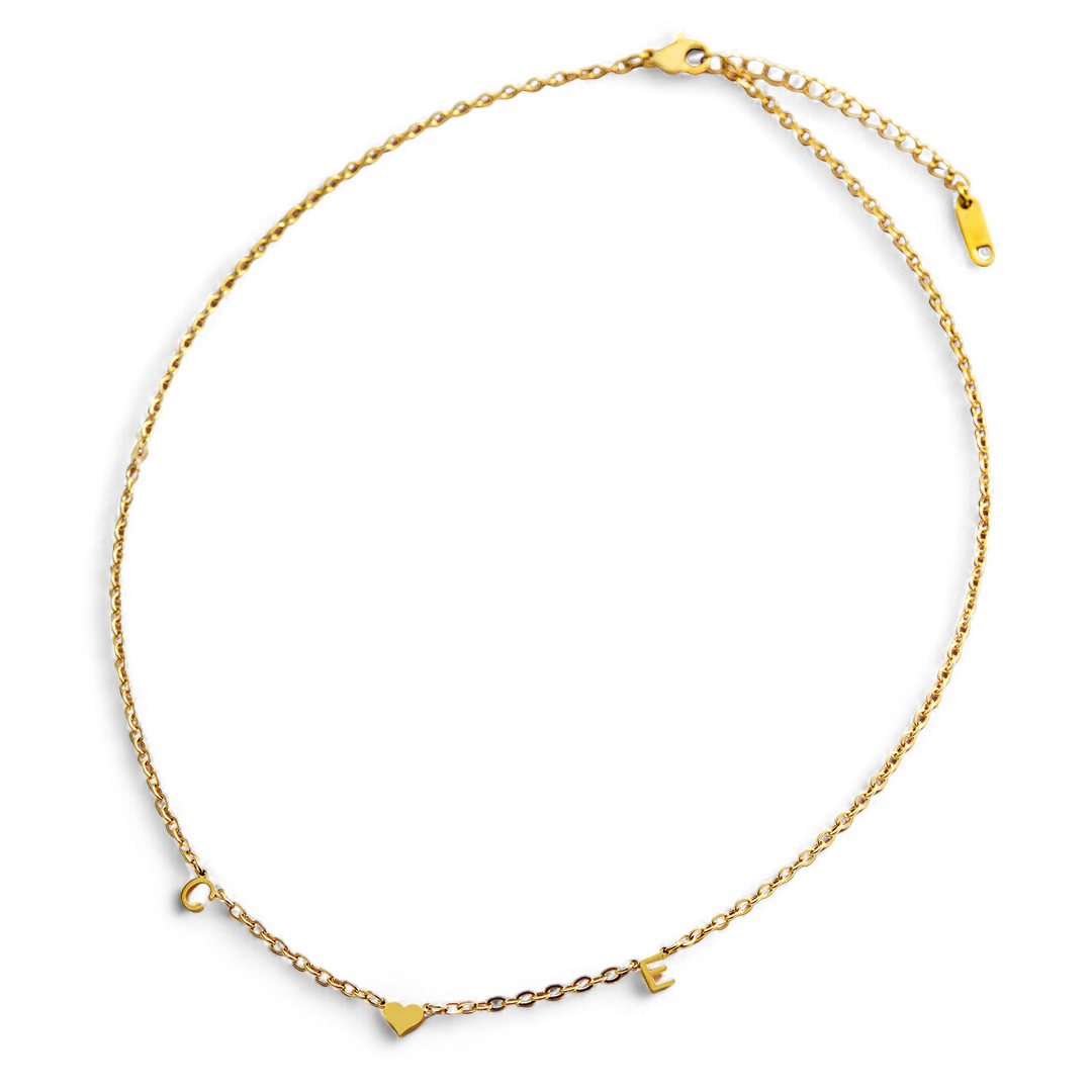 One Heart Initial Necklace — Vanny Jewels
