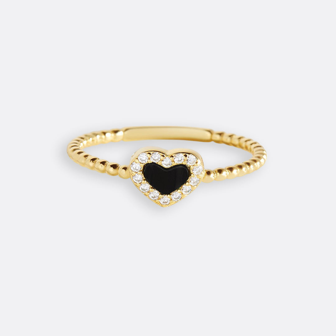 Anello a Fascia con Cuore in Gemma Minuscola