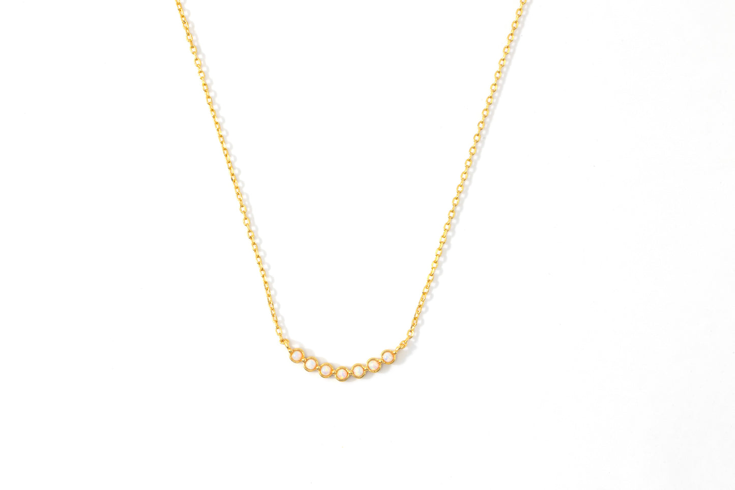 Opal Arc Necklace in gold tone