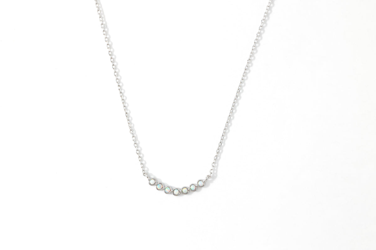 Opal Arc Necklace in 925 sterling silver