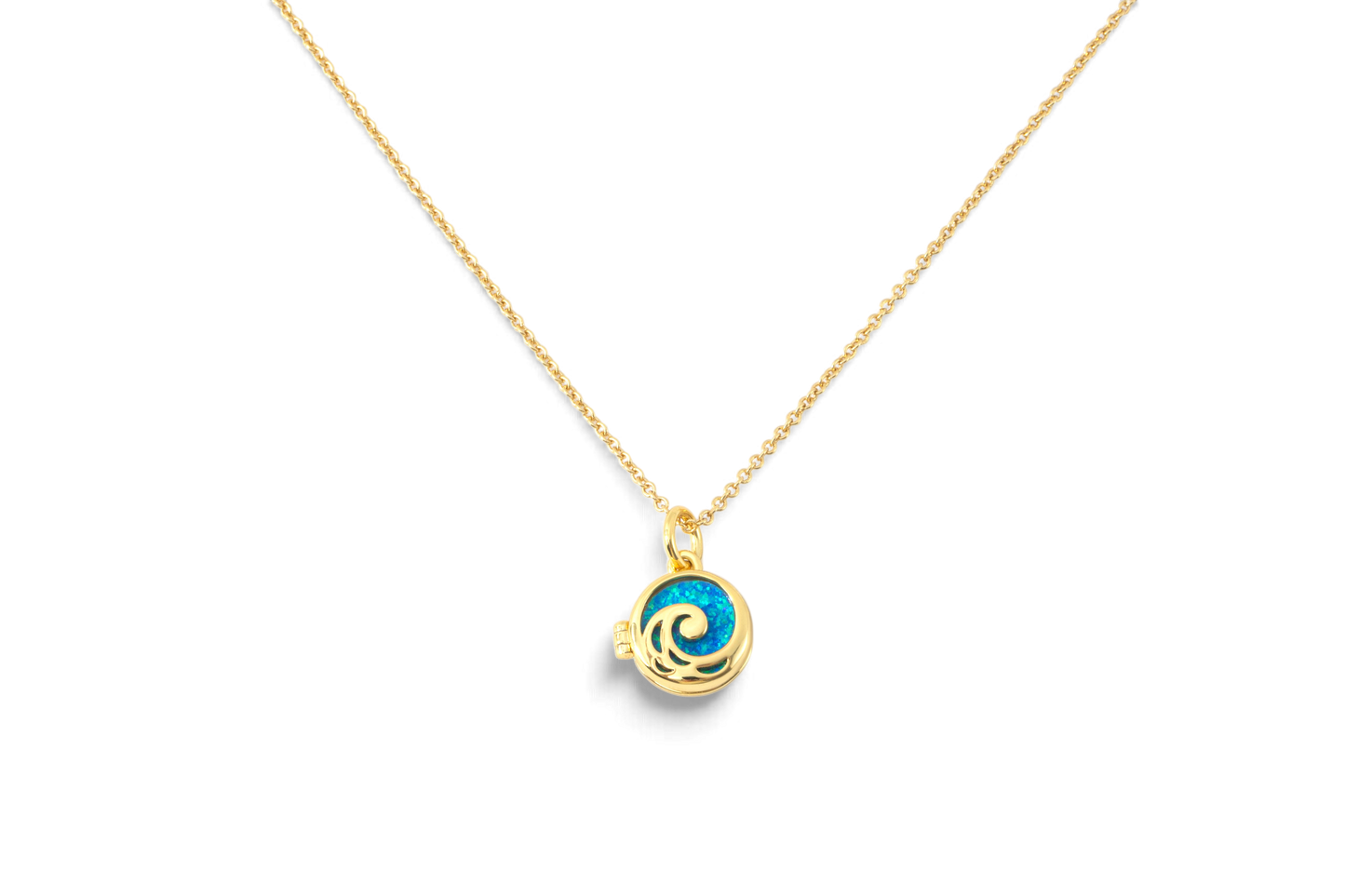 Opal Ocean Wave Locket Necklace — Vanny Jewels