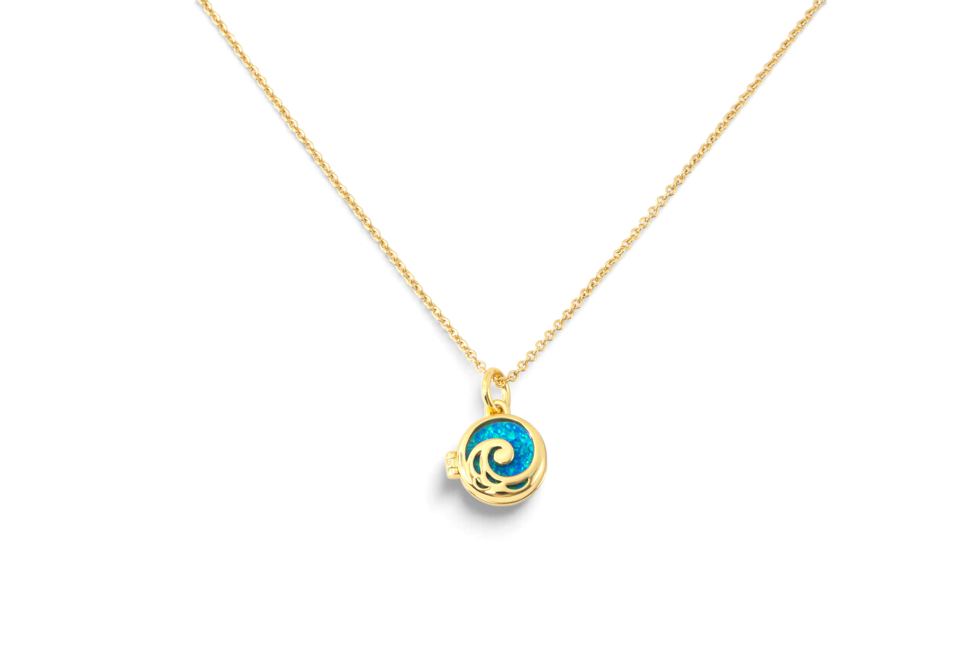 Opal Ocean Wave Locket Necklace — Vanny Jewels