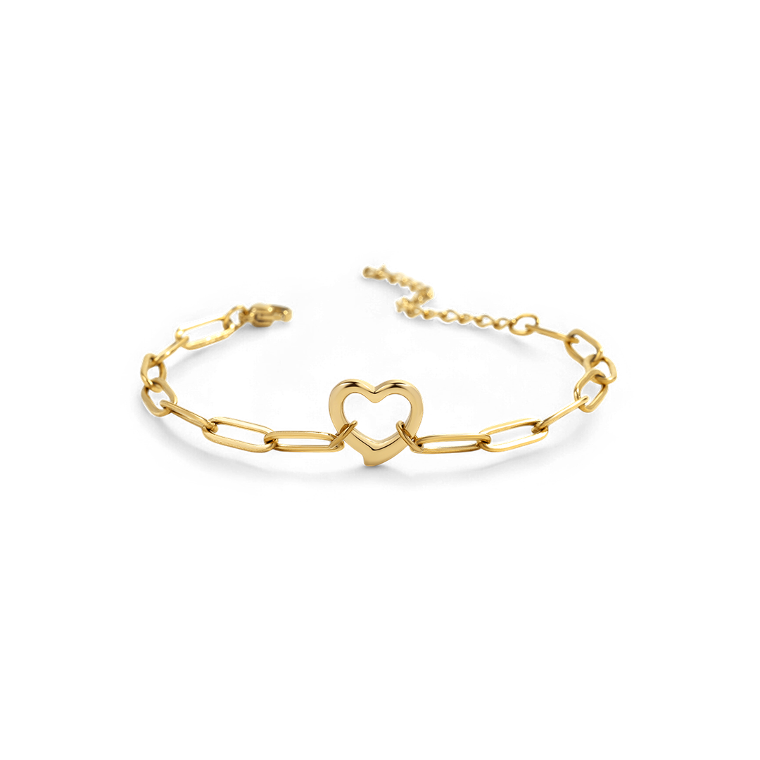 Open Heart Paperclip Chain Bracelet — Vanny Jewels