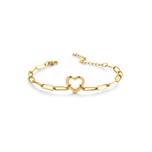 Open Heart Paperclip Chain Bracelet — Vanny Jewels