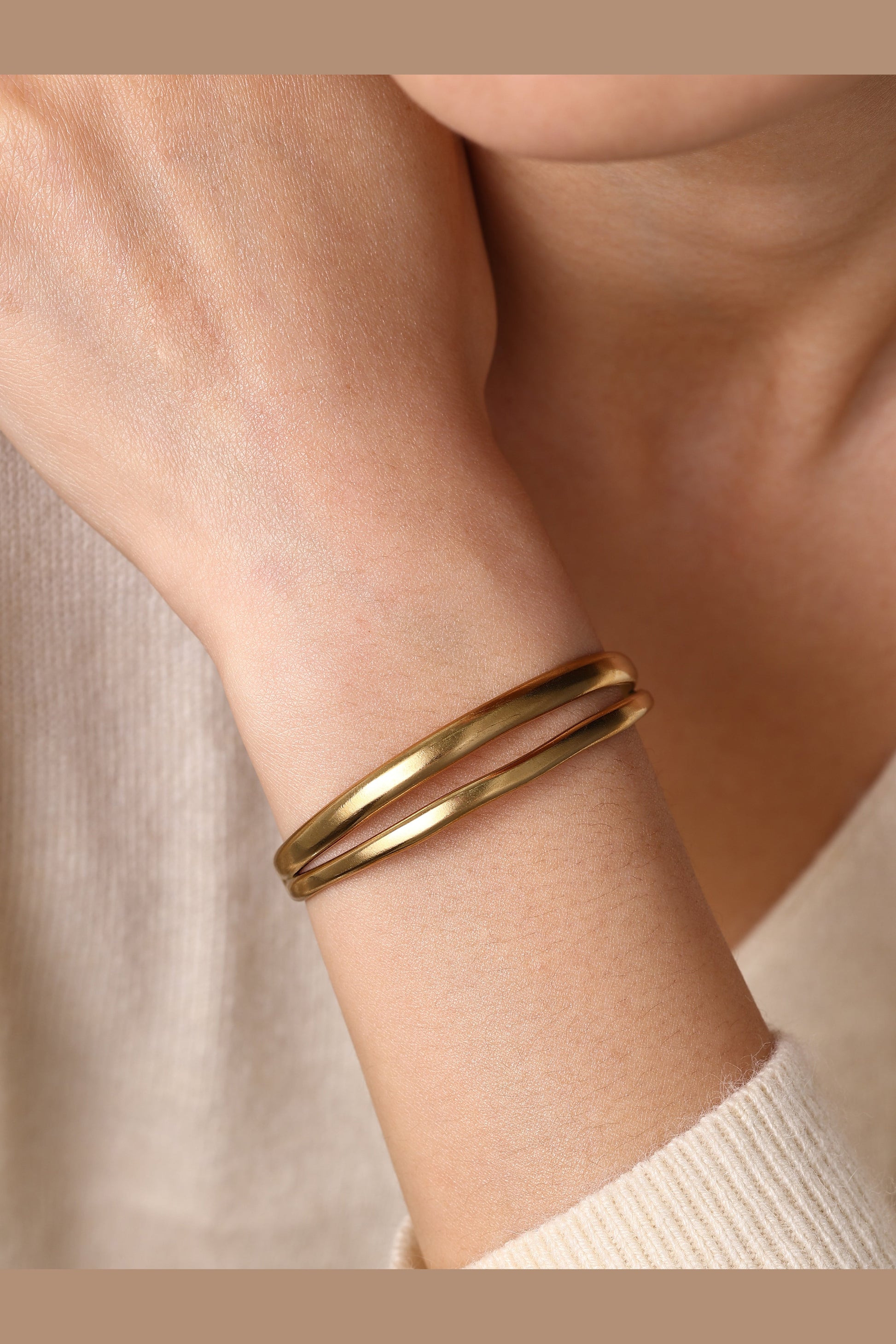 Organic Bangle Bracelet, worn on a model