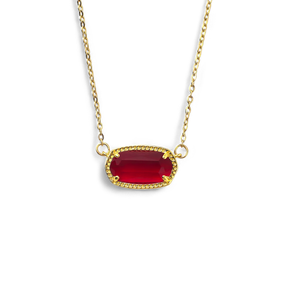 Oval Birthstone Pendant Necklace — Vanny Jewels