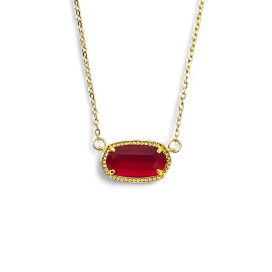 Oval Birthstone Pendant Necklace — Vanny Jewels