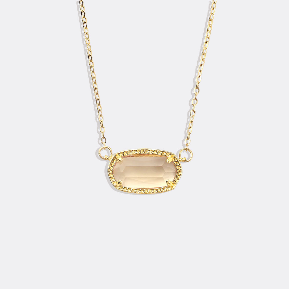 Oval Birthstone Pendant Necklace in gold tone with November birthstone