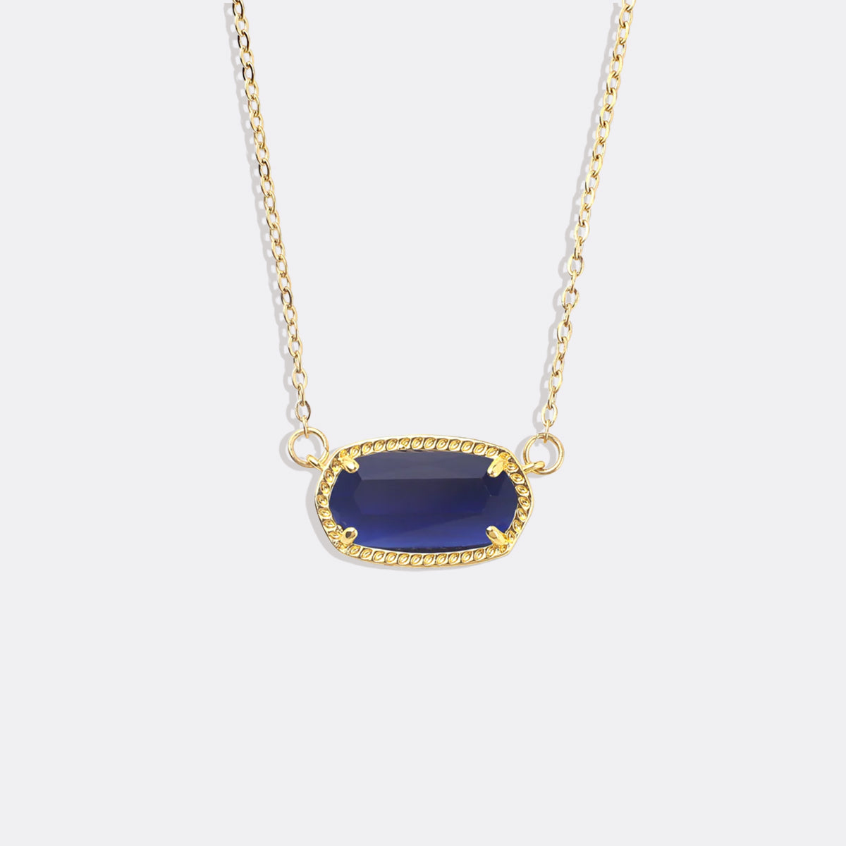 Oval Birthstone Pendant Necklace in gold tone with September birthstone