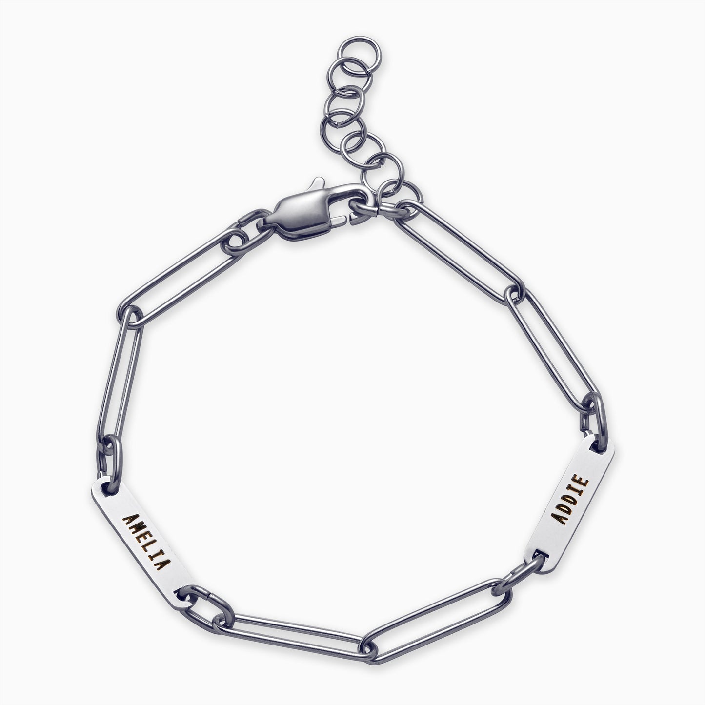 Personalized Paperclip Name Bracelet in 925 sterling silver