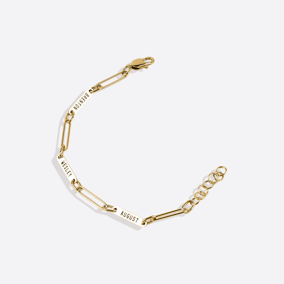 Personalized Paperclip Name Bracelet in gold tone