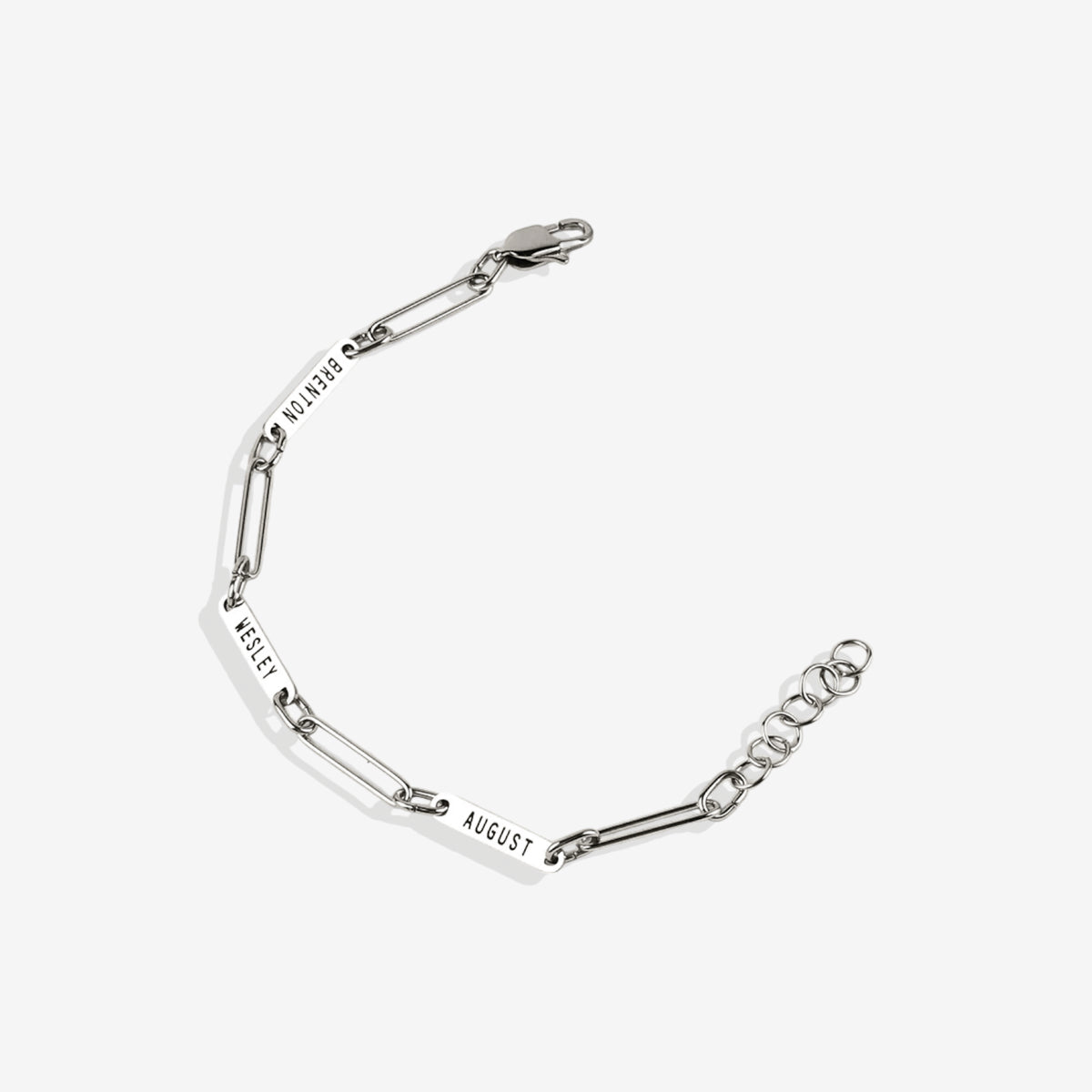 Personalized Paperclip Name Bracelet in 925 sterling silver