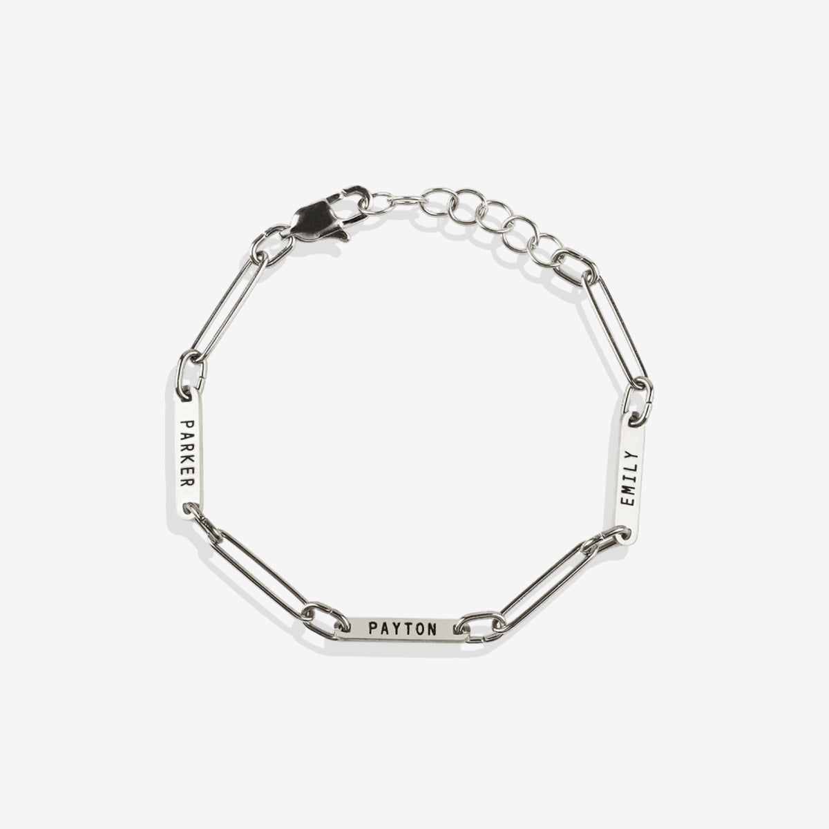 Personalized Paperclip Name Bracelet in 925 sterling silver