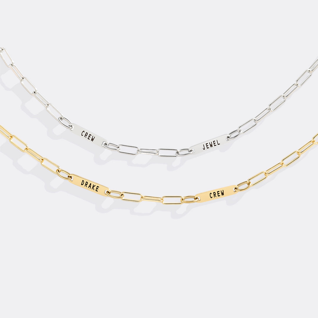 Paperclip Necklace With Personalized Names