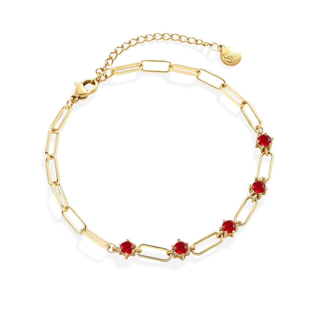 Paperclip Bracelet with Gemstone Accents — Vanny Jewels