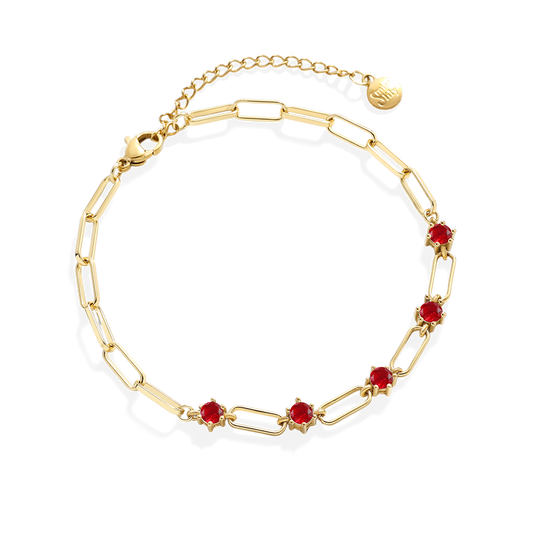 Paperclip Bracelet with Gemstone Accents — Vanny Jewels