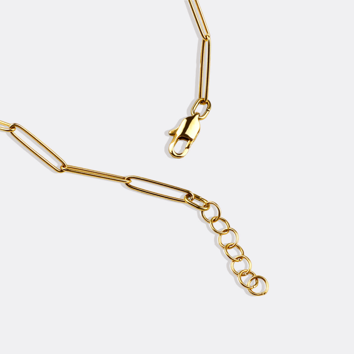 Paperclip Necklace With Personalized Names in gold tone