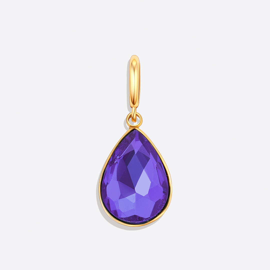 Teardrop Birthstone Charm in gold tone