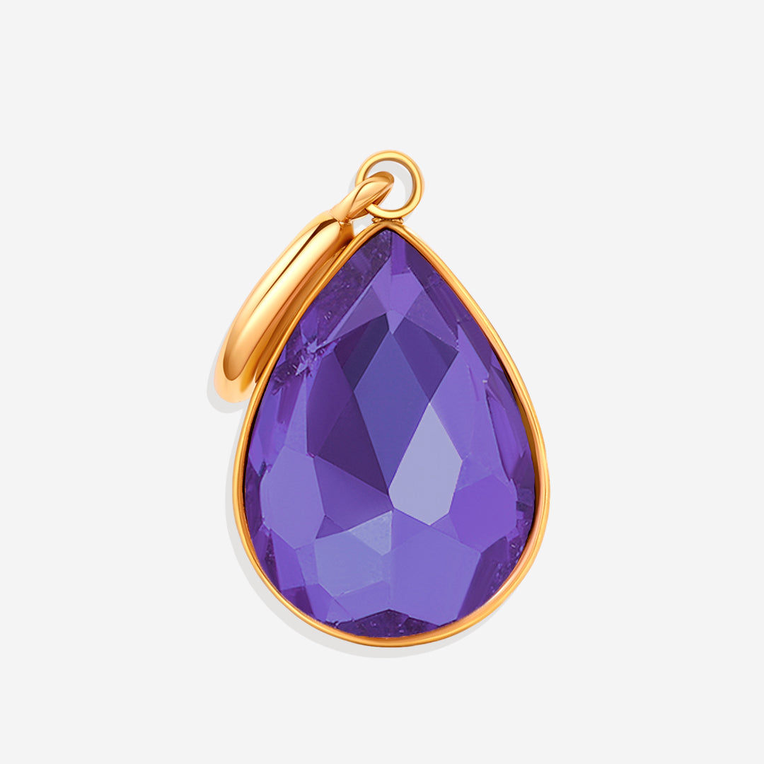 Teardrop Birthstone Charm in gold tone