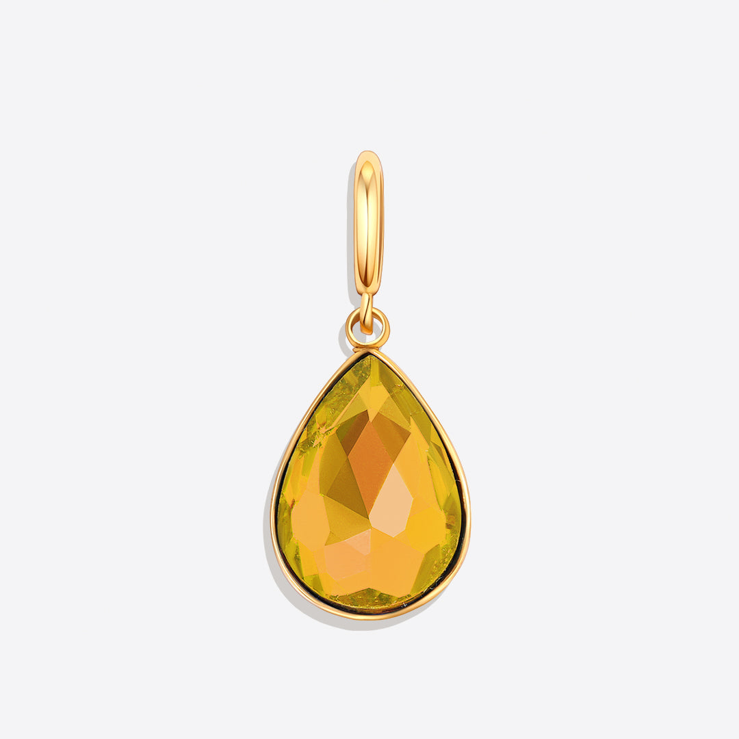 Teardrop Birthstone Charm in gold tone with November birthstone