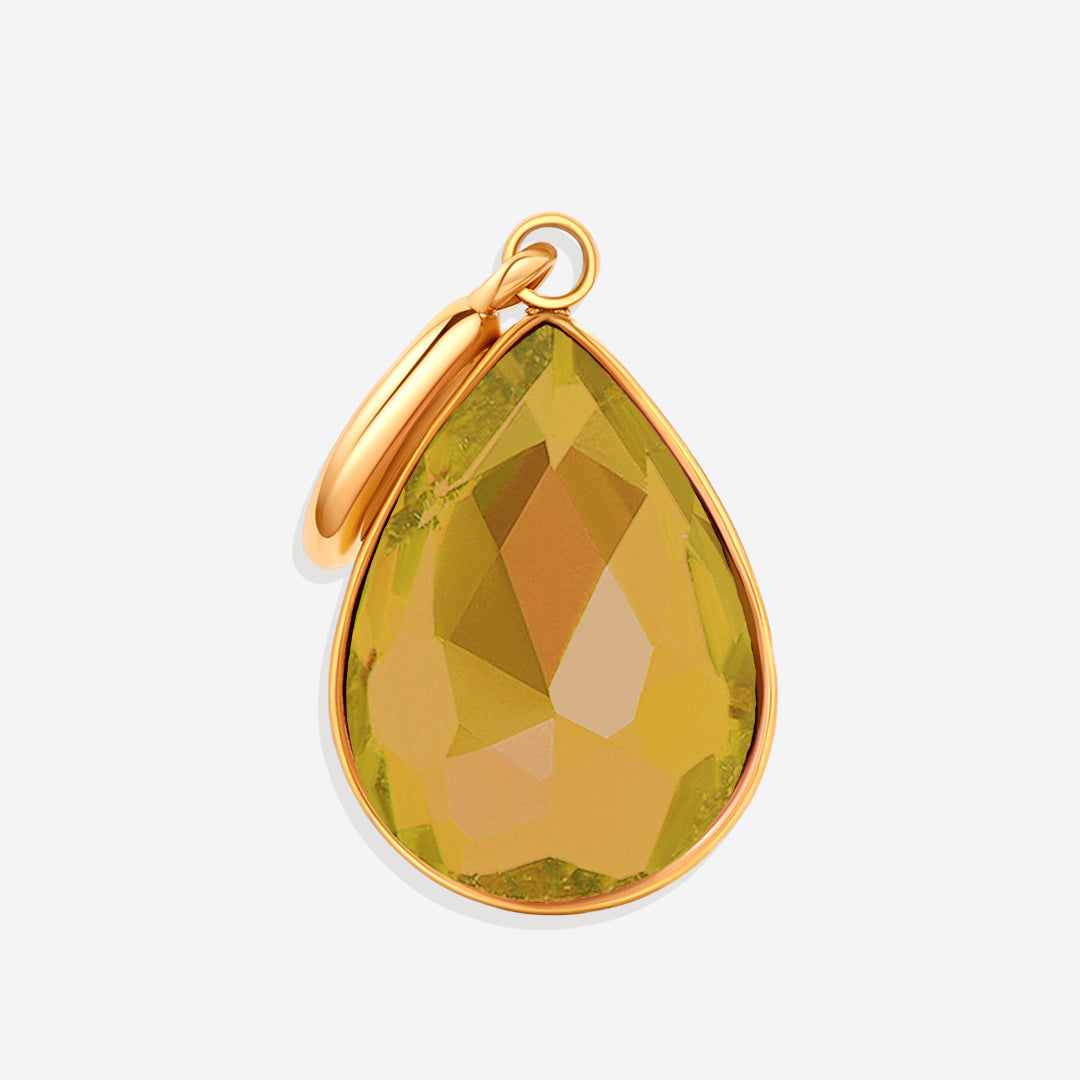 Teardrop Birthstone Charm in gold tone with November birthstone