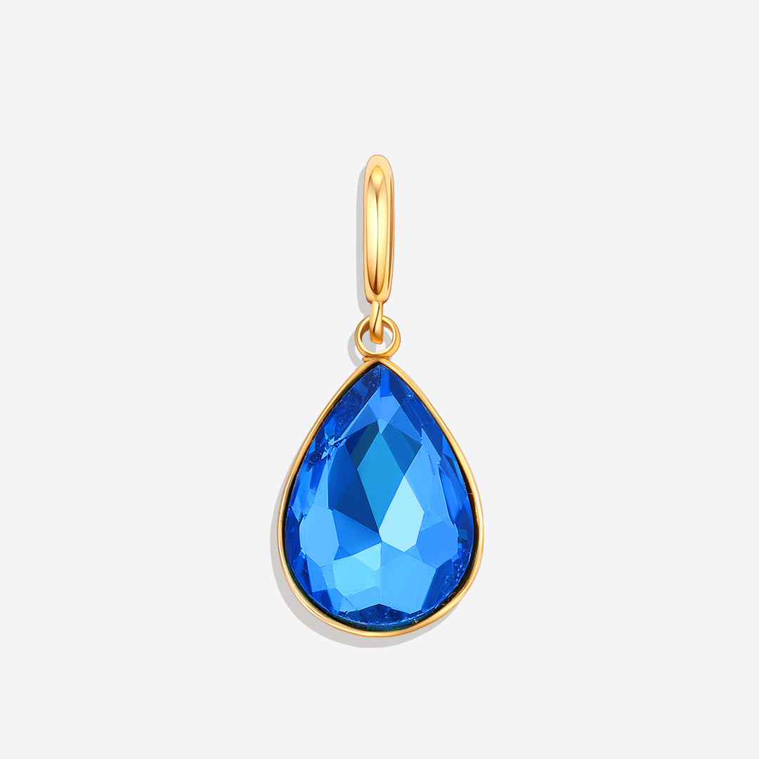 Teardrop Birthstone Charm in gold tone
