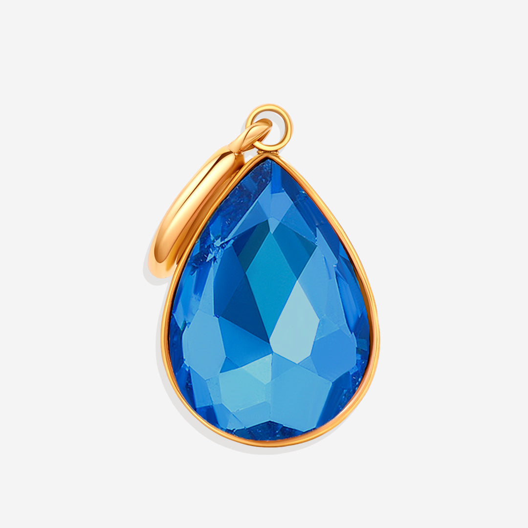 Teardrop Birthstone Charm in gold tone