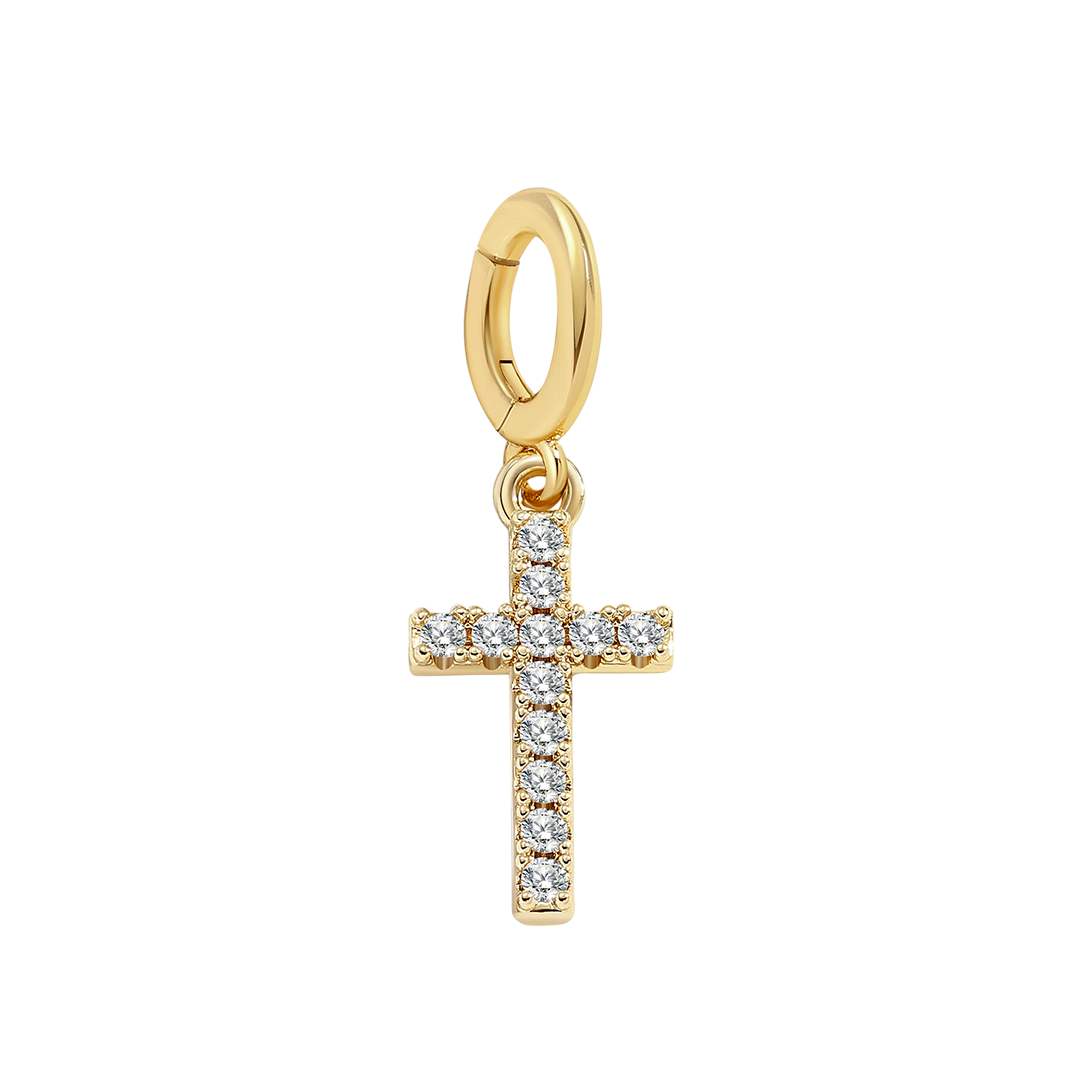Kreuz-Charm mit Pavé
