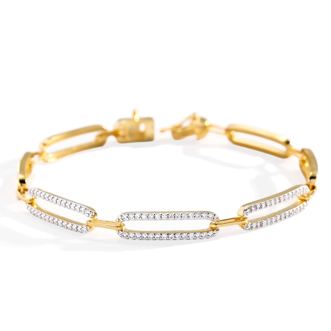 Bracciale a catena con diamanti pavé