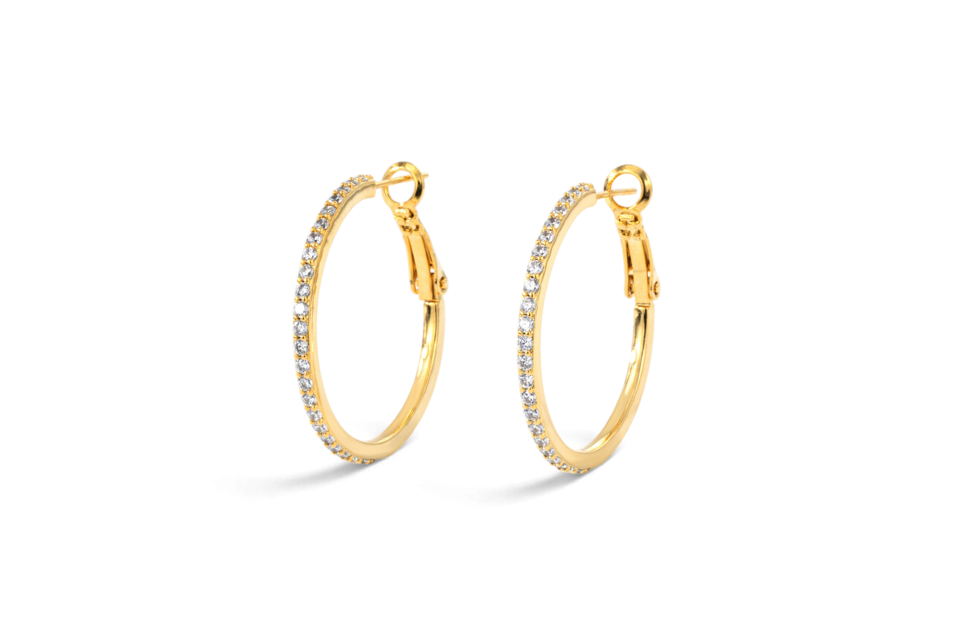 Pave Hoop Earrings — Vanny Jewels