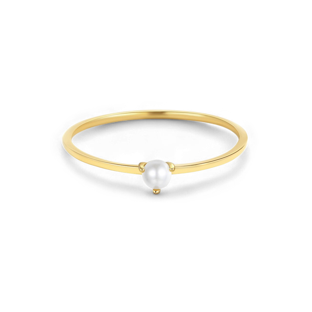Anello con perla impilabile