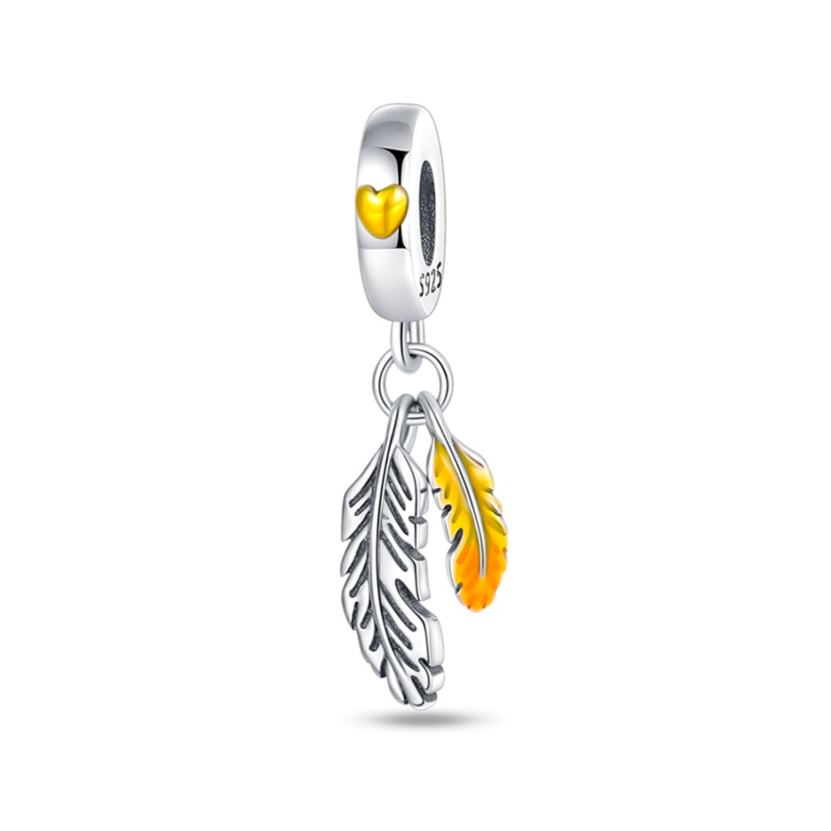 Feathers Charm in 925 Sterling Silver — Vanny Jewels
