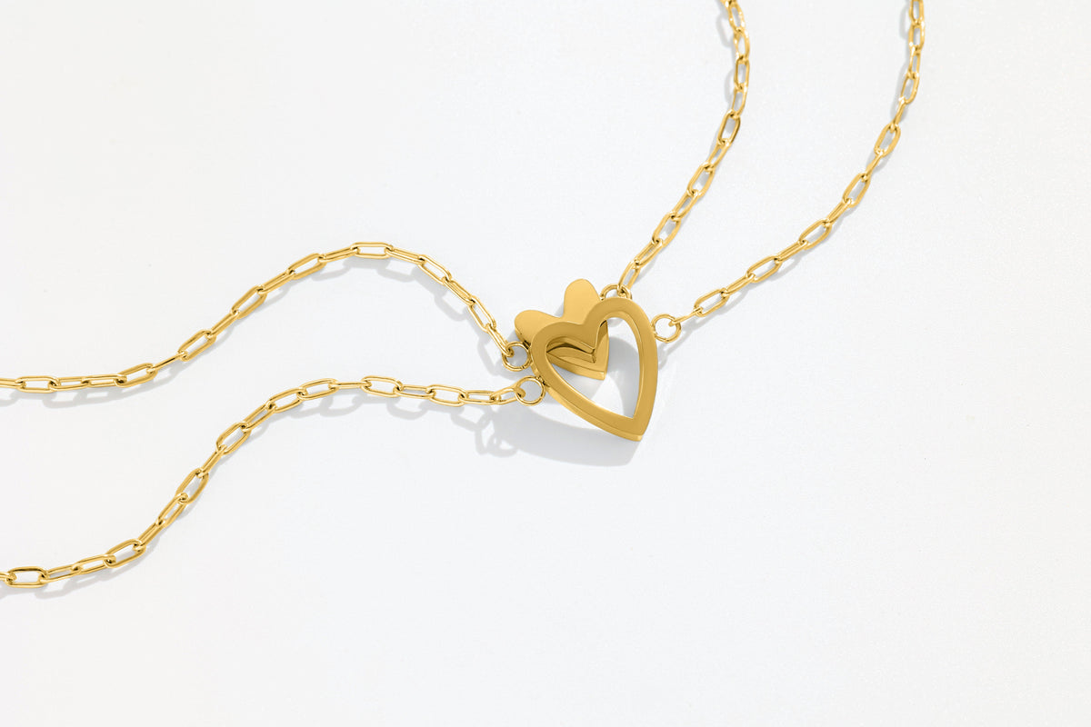 Set di bracciali con cuore "Perfetta intesa"