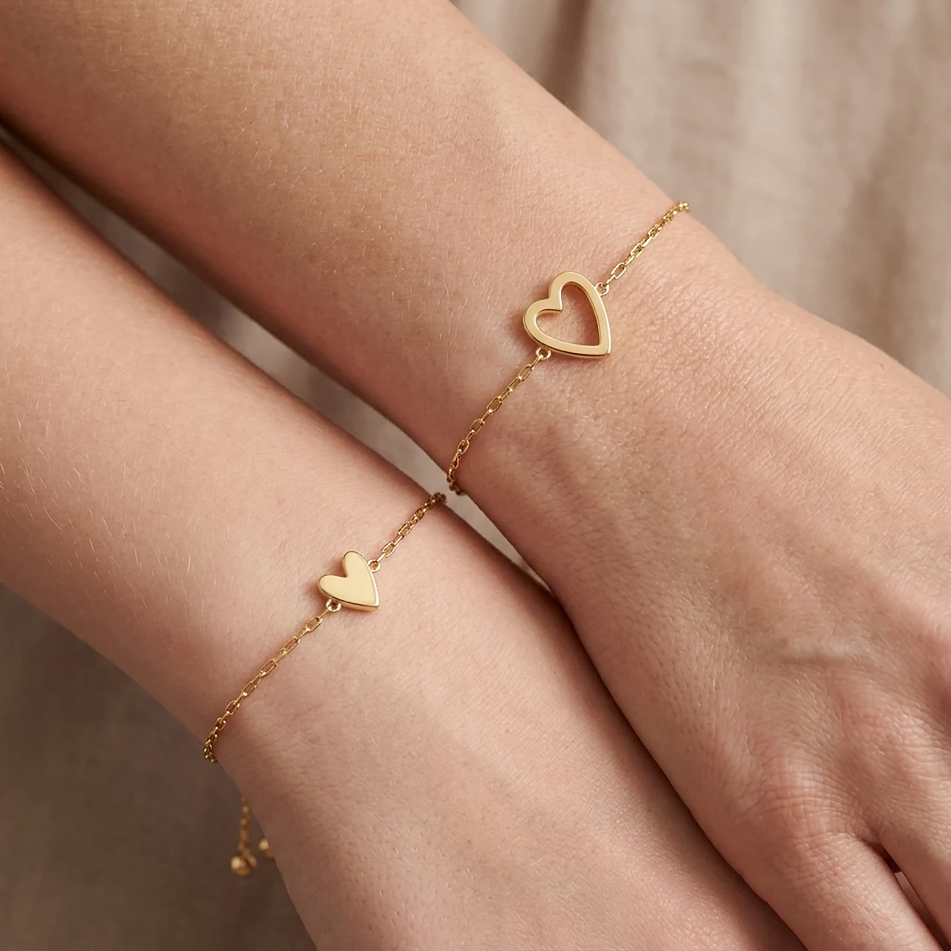 Set di bracciali con cuore "Perfetta intesa"