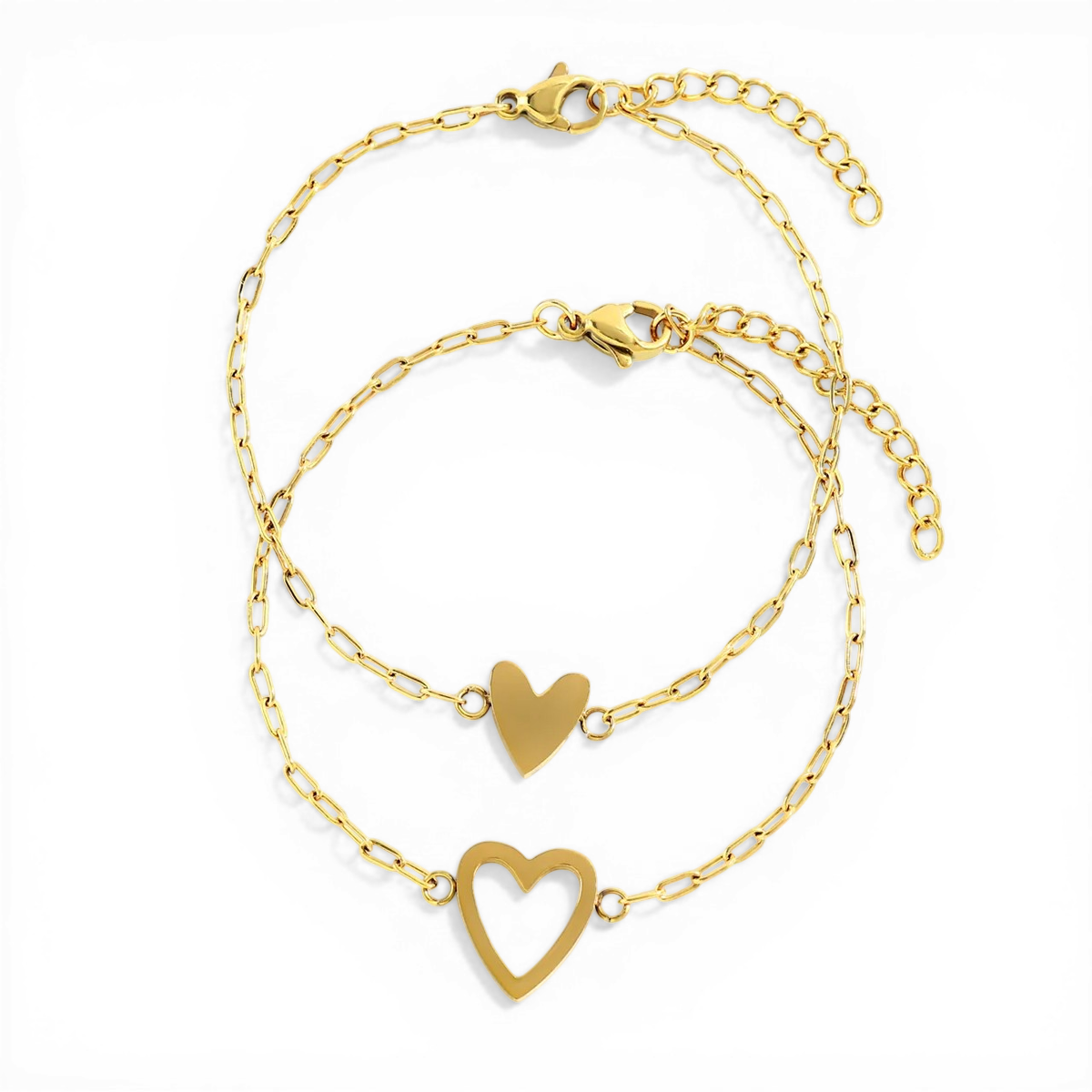 Perfect Fit Heart Bracelet Set — Vanny Jewels