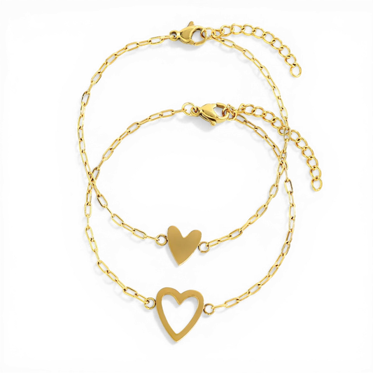 Perfect Fit Heart Bracelet Set — Vanny Jewels