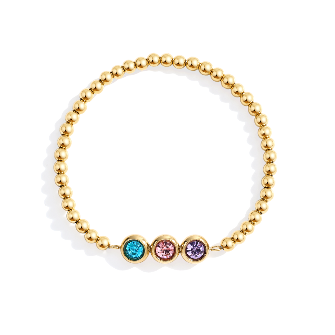 Personalized Birthstone Beaded Bracelet — Vanny Jewels