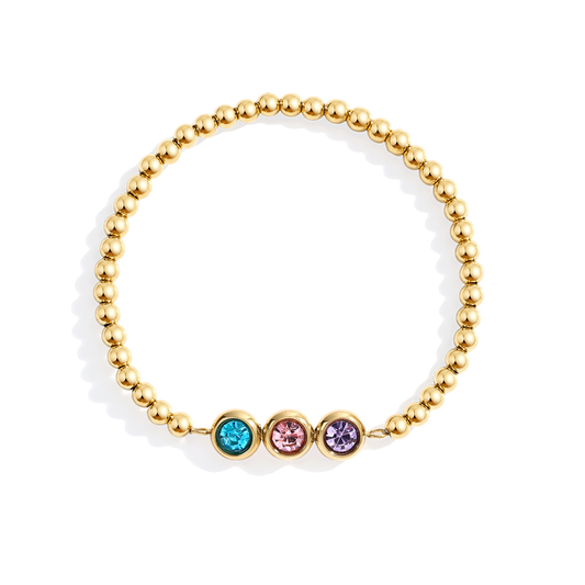 Personalized Birthstone Beaded Bracelet — Vanny Jewels