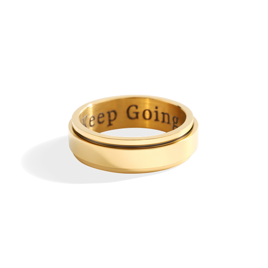 Personalized Classic Block Fidget Ring in Stainless Steel — Vanny Jewels
